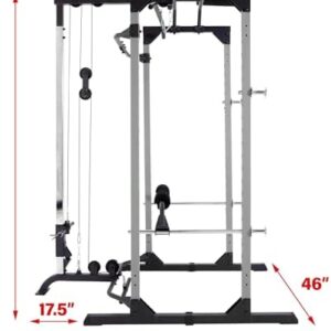 Fitness Reality 810XLT Super Max Power Rack Cage with Lat Pull Down and Low Row Cable Attachment