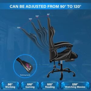 YSSOA Gaming Chair: Footrest, Big and Tall, Racing Style Adjustable Swivel Office Chair, Ergonomic with Headrest and Lumbar Support