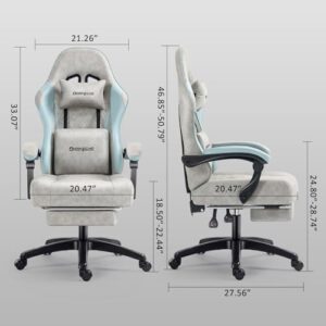 Darkecho Gaming Chair: Fabric, Pocket Spring Cushion, Massage, Footrest, Linkage Armrests, Ergonomic