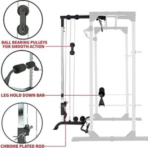 Fitness Reality 810XLT Super Max Power Rack Cage with Lat Pull Down and Low Row Cable Attachment