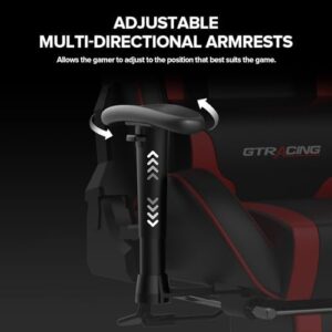 GTRACING Gaming Chair: Footrest, Speakers, Bluetooth Music, Heavy Duty, Ergonomic