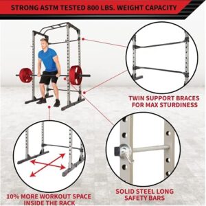 Fitness Reality 810XLT Super Max Power Rack Cage with Lat Pull Down and Low Row Cable Attachment