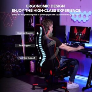 GTRACING Gaming Chair: Footrest, Speakers, Bluetooth Music, Heavy Duty, Ergonomic