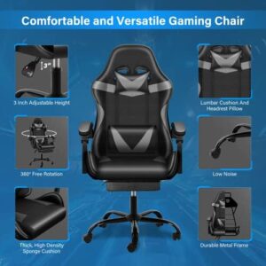 YSSOA Gaming Chair: Footrest, Big and Tall, Racing Style Adjustable Swivel Office Chair, Ergonomic with Headrest and Lumbar Support