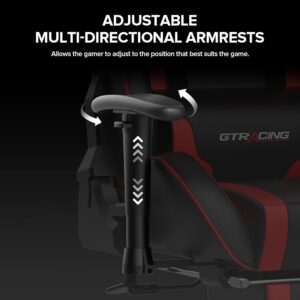 GTRACING Gaming Chair: Footrest, Speakers, Bluetooth Music, Heavy Duty, Ergonomic