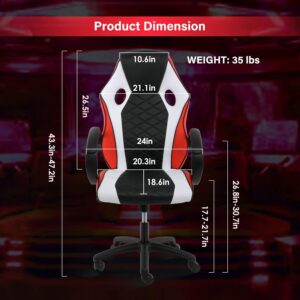 YSSOA Gaming Chair: Footrest, Big and Tall, Racing Style Adjustable Swivel Office Chair, Ergonomic with Headrest and Lumbar Support