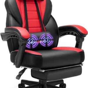 LEMBERI Video Game Chair: Big and Tall with Footrest, 400lb Capacity, Racing Style with Headrest and Lumbar Support