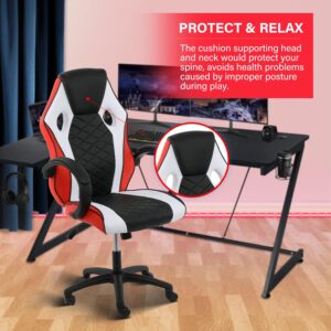 YSSOA Gaming Chair: Footrest, Big and Tall, Racing Style Adjustable Swivel Office Chair, Ergonomic with Headrest and Lumbar Support