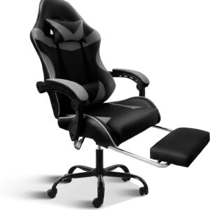 YSSOA Gaming Chair: Footrest, Big and Tall, Racing Style Adjustable Swivel Office Chair, Ergonomic with Headrest and Lumbar Support